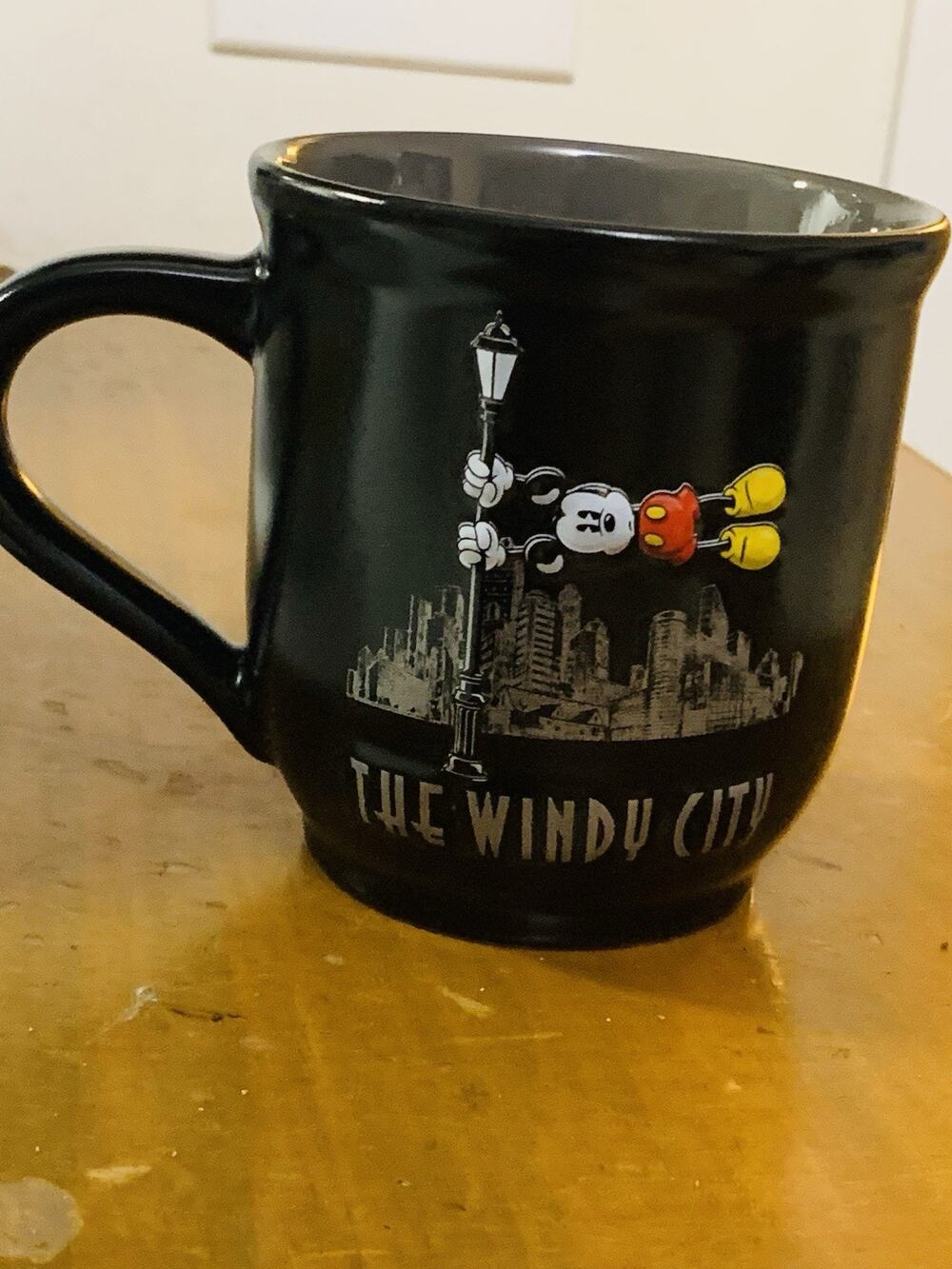 Disney Chicago Mickey Mouse Windy City, Black Coffee Cup, Souvenir Collectible